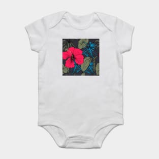 Tropical exotic flowers and leaves Baby Bodysuit